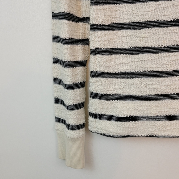 Merona Pulled Knit Striped Crewneck Pullover Cotton Blend Sweater Black & white - Picture 8 of 11